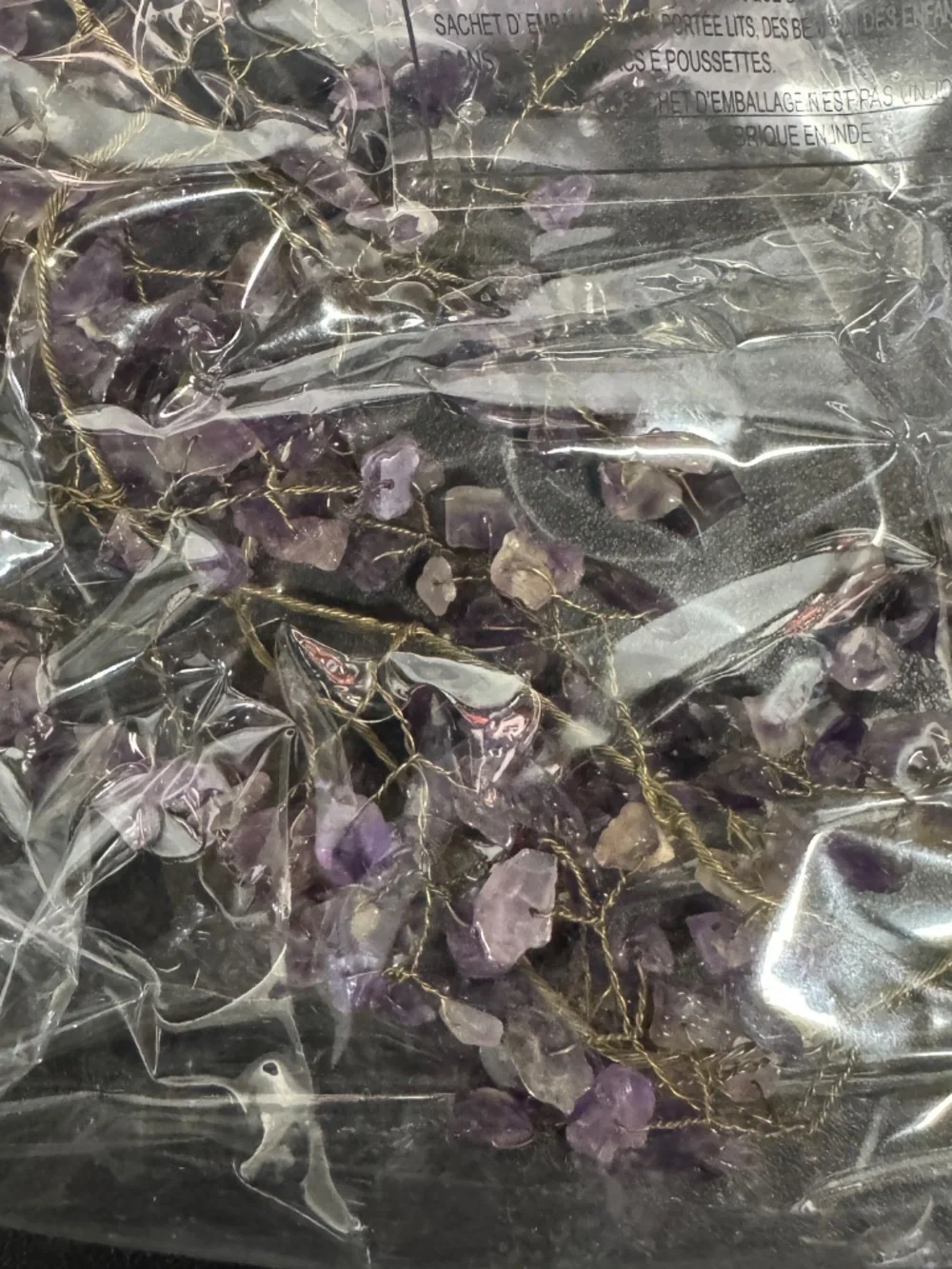 Anthropologie Terrain Stone Amethyst Garland 69 to 72 Inches (Z26e)